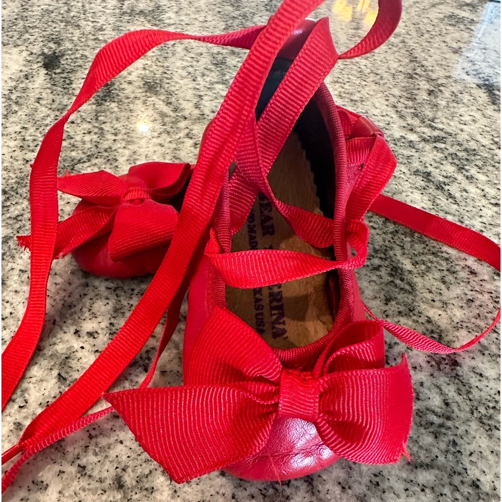 Red ballerina baby shoes